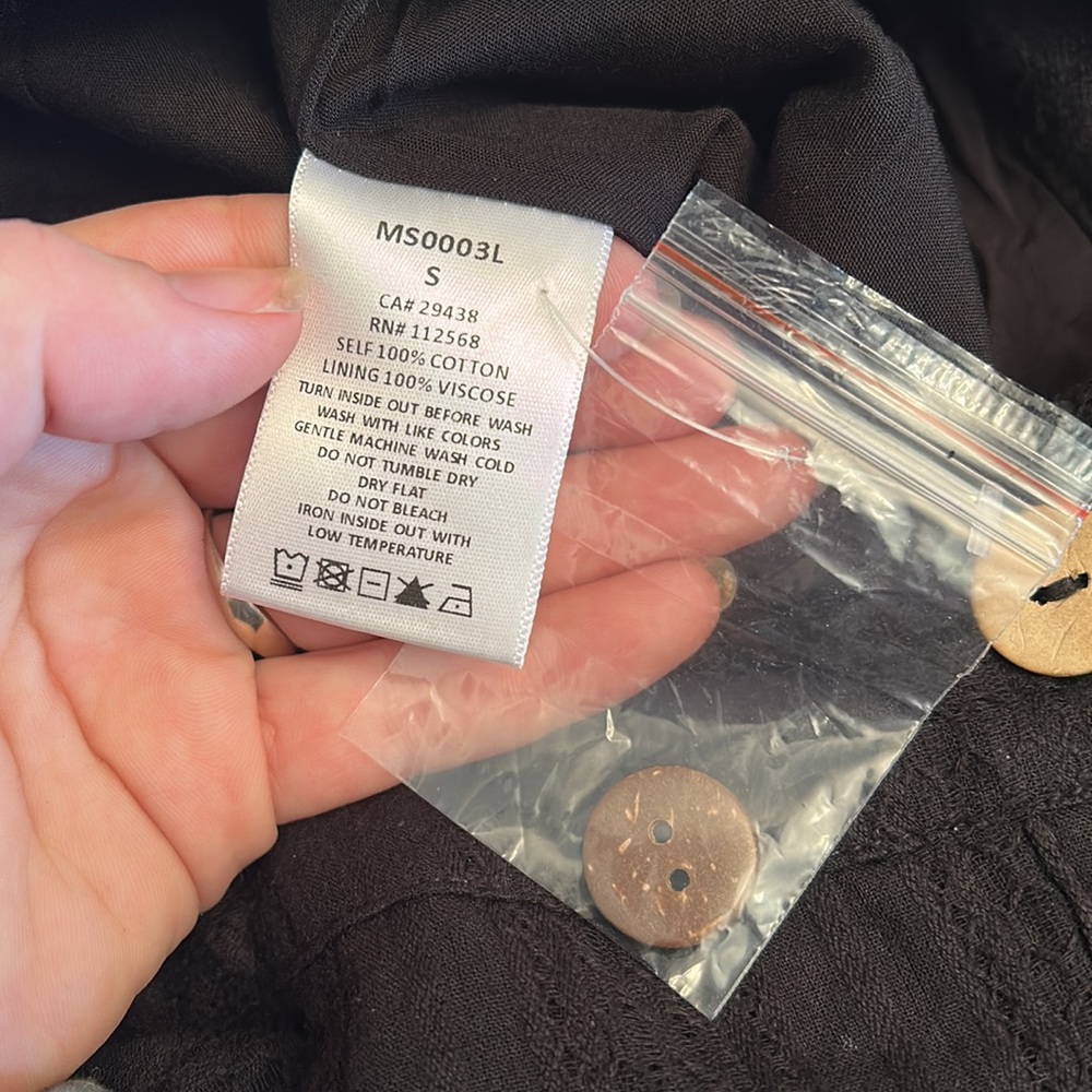 Miss Me Boho Black Button Up Midi Skirt NWT - Picture 8 of 8